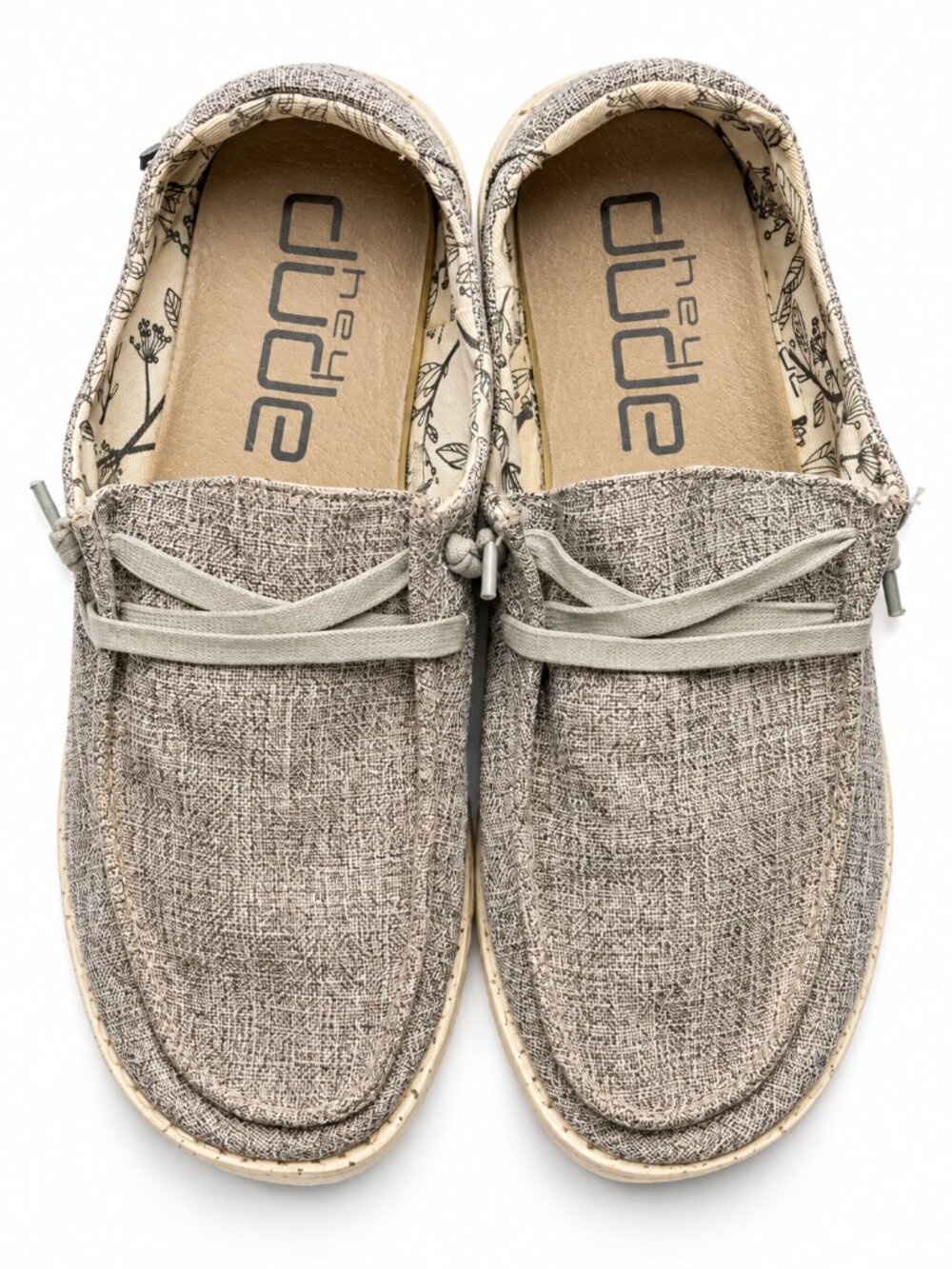 Hey Dude Shoes Women's Size 9 Wendy Slip On Grey Casual Comfort Lace Up Everyday